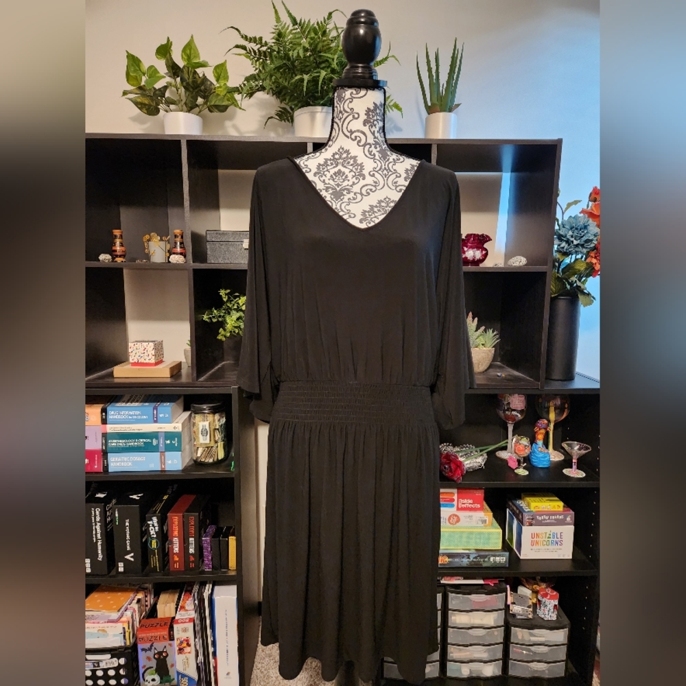 Black WHBM Kimono Sleeve Dress XL